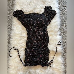 Black Floral Mini Dress